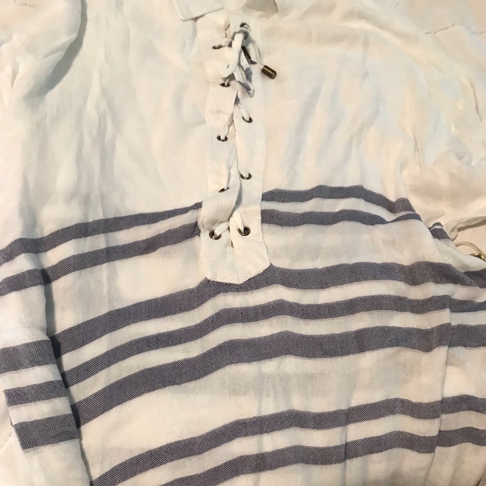 New🌺Striped lace up tunic - Picture 4 of 6